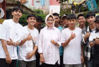 Remaja di Cilograng, Kabupaten lebak mendukung pencalonan Airin di Pemilihan Gubernur (Pilgub) 2024, Rabu (17/5/2023).