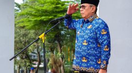 Benyamin dalam arahannya kepada seluruh jajaran pemerintahan daerah saat Apel Hari Kesadaran Nasional di Kantor Wali Kota Tangsel pada Senin (17/02/2025).